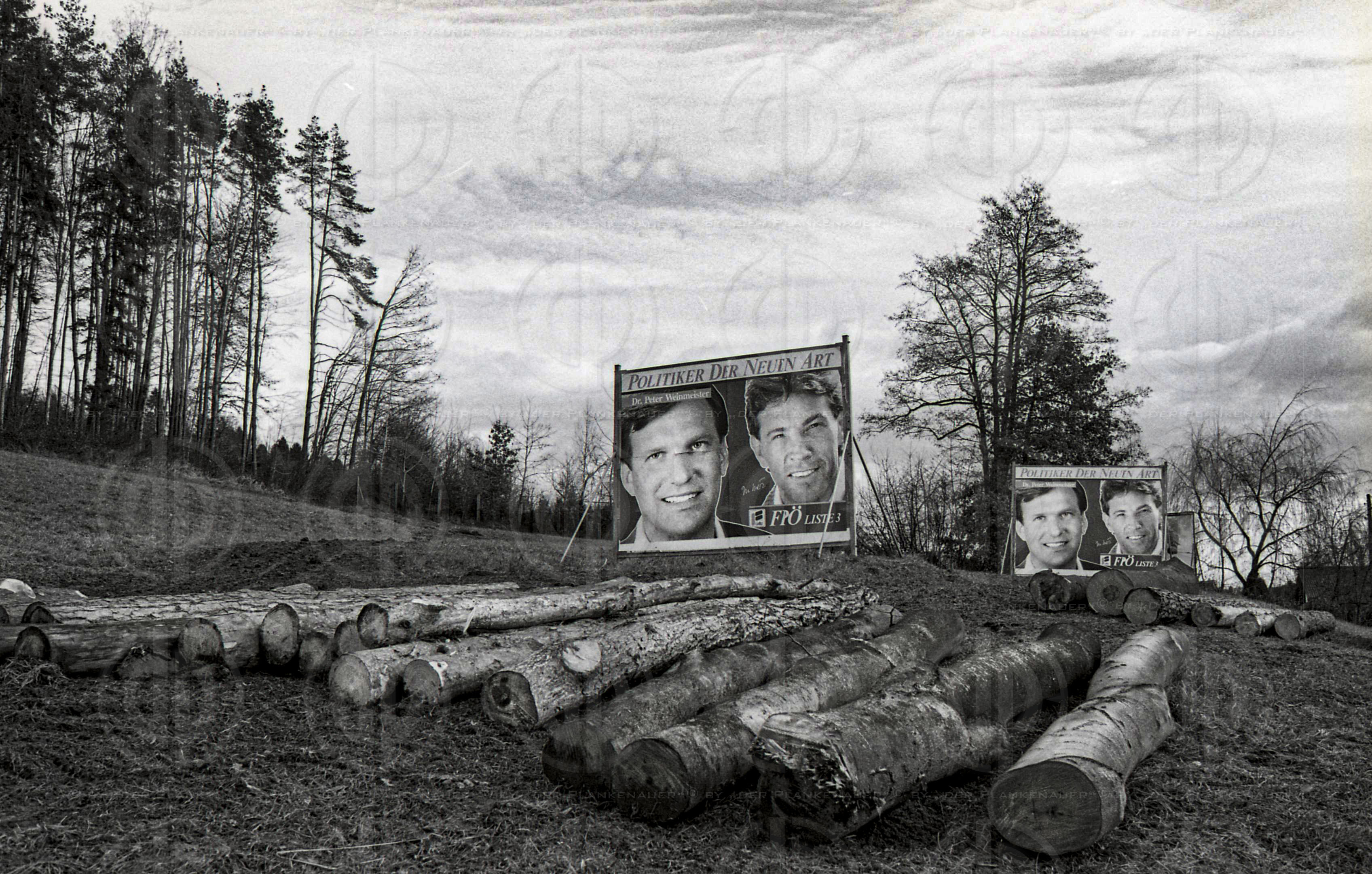Wahlplakate der FPÖ in Graz Ragnitz 12/1987
