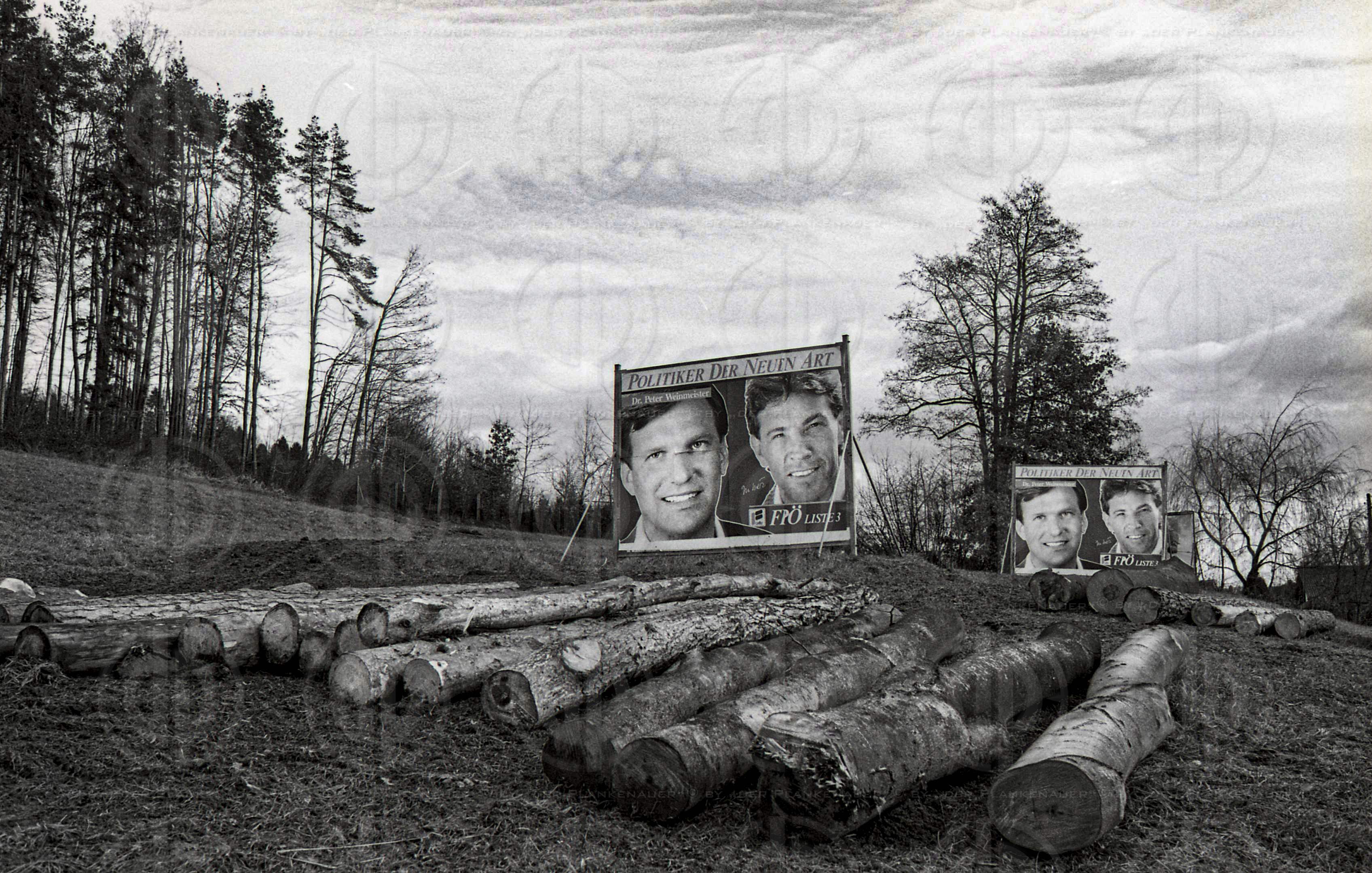 Wahlplakate der FPÖ in Graz Ragnitz 12/1987