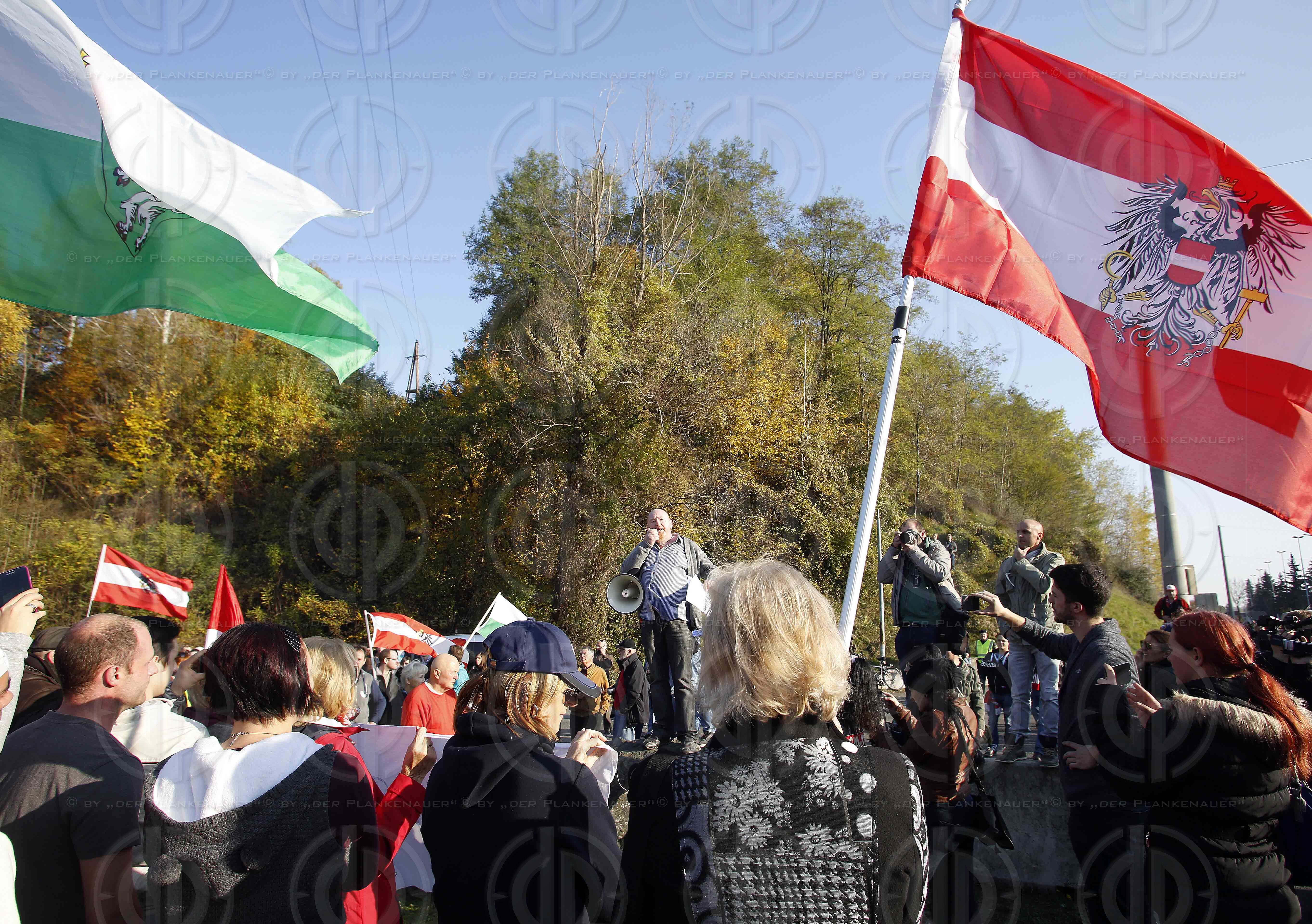 Demo gegen Fluechtlinge in Spielfeld