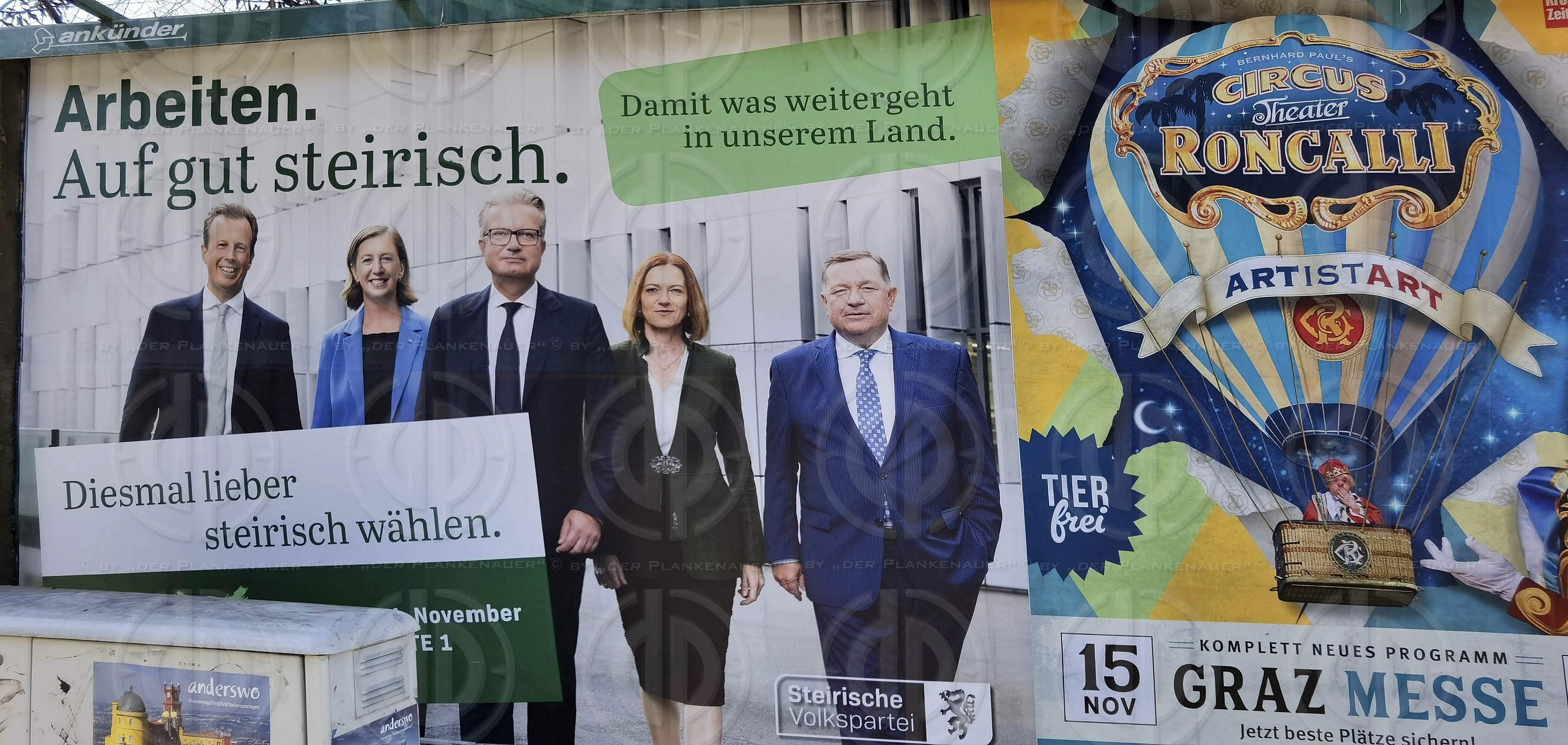 Wahlplakate zu LT-Wahl24 Stmk. am 17.11.2024