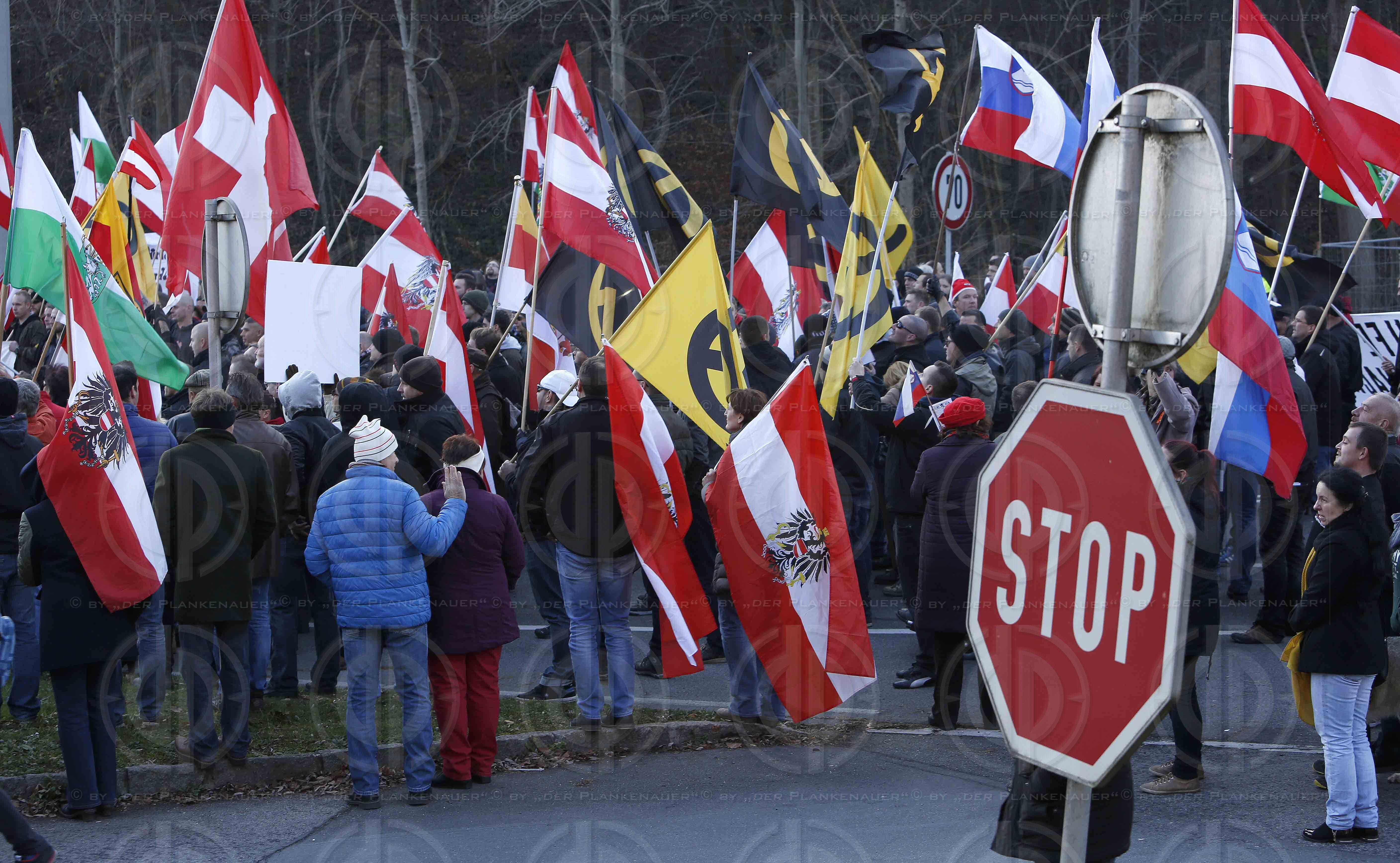 Identitaere Demo in Spielfeld
