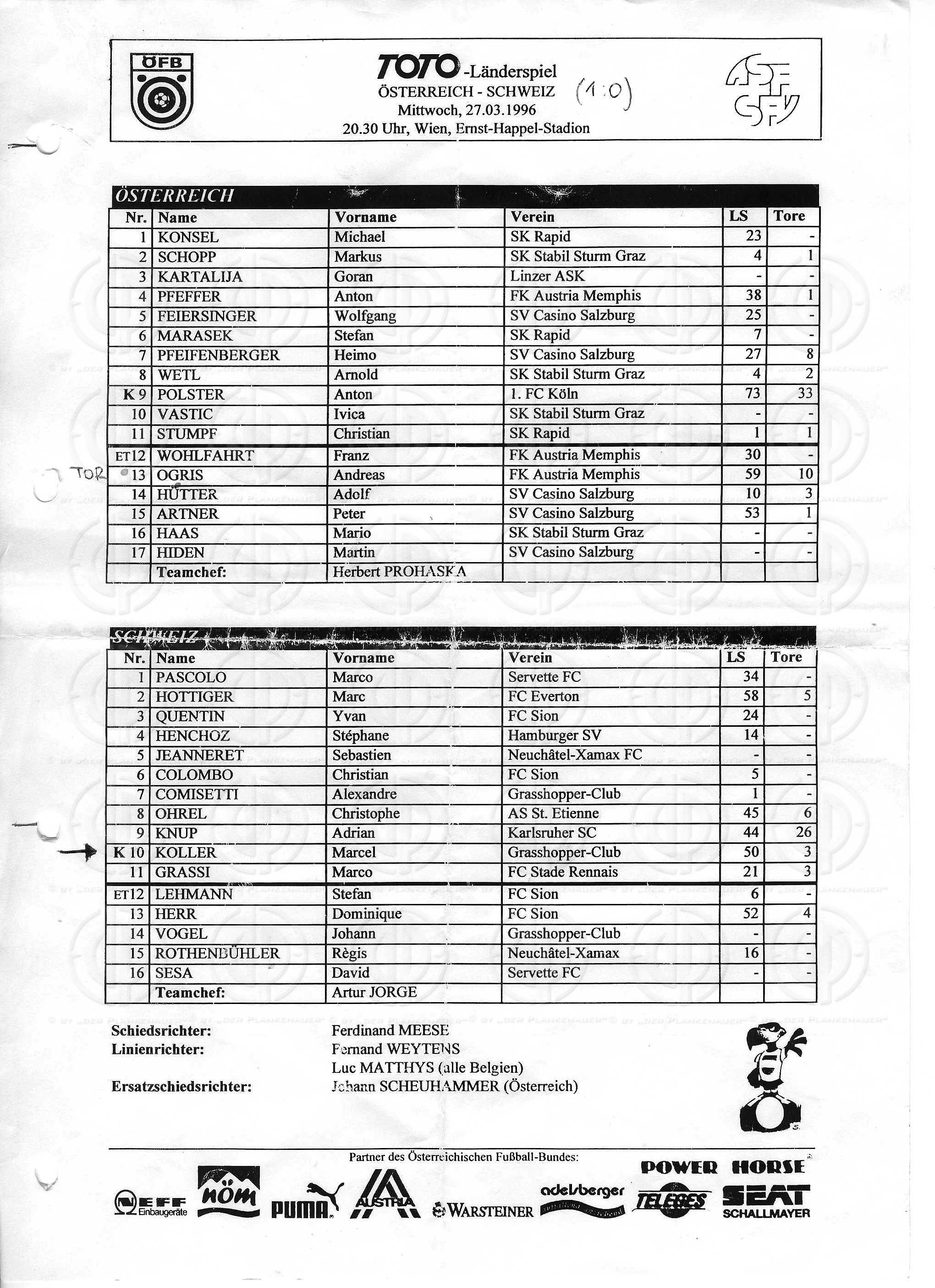 Österreich vs. Schweiz 1:0