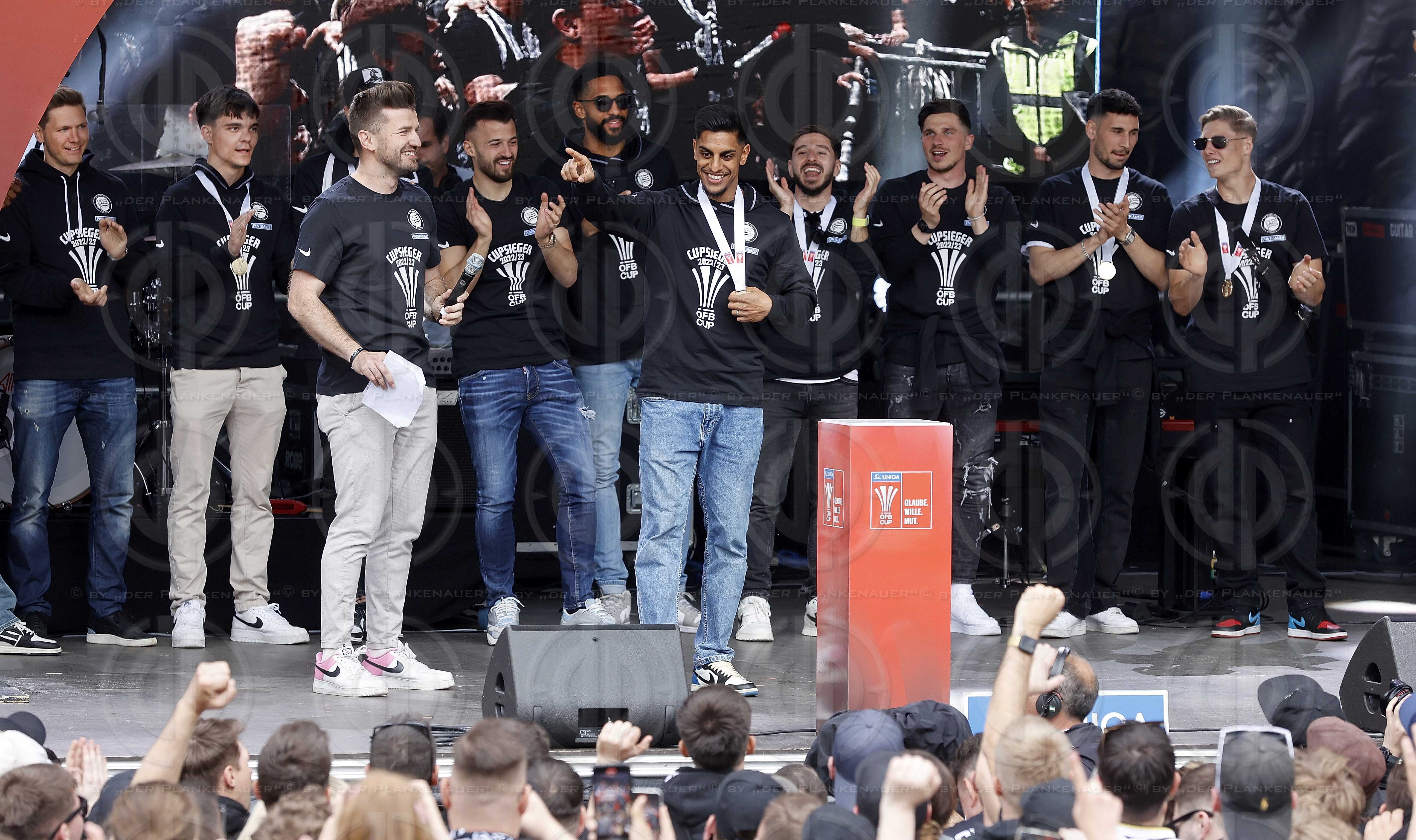 SK Sturm Cupsiegerfeier am Hauptplatz  am 01.05..2023