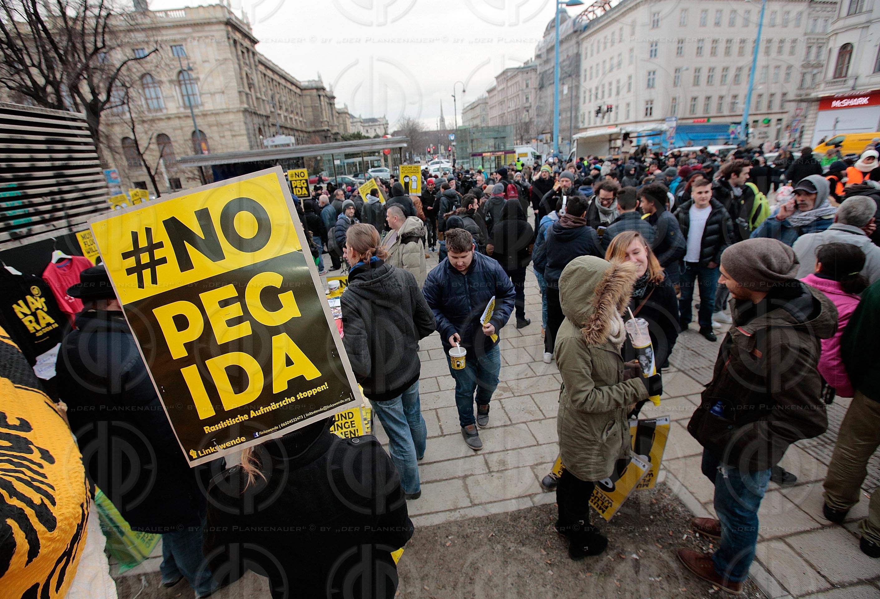Pegida Demo und Gegendemo