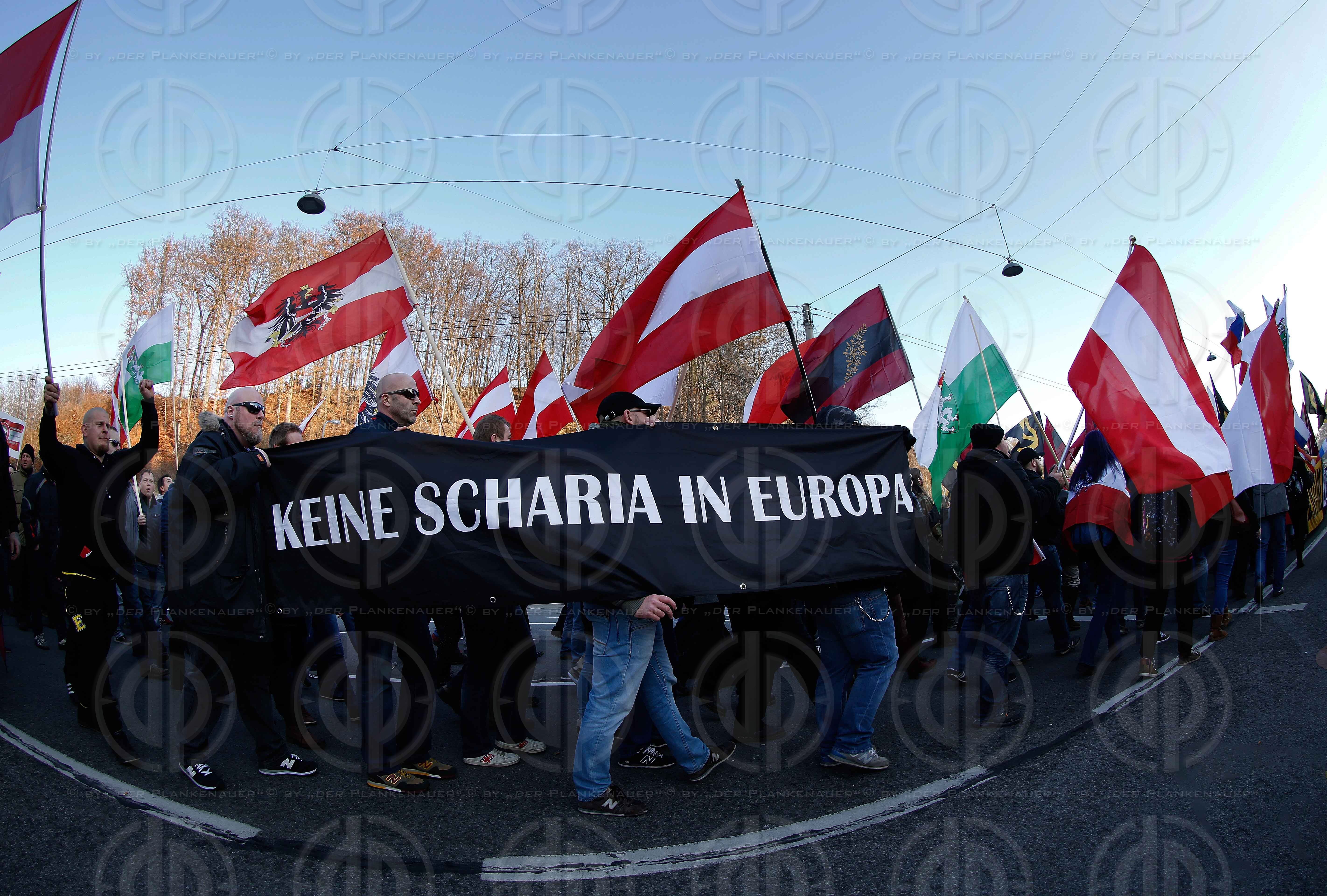 Identitaere Demo in Spielfeld