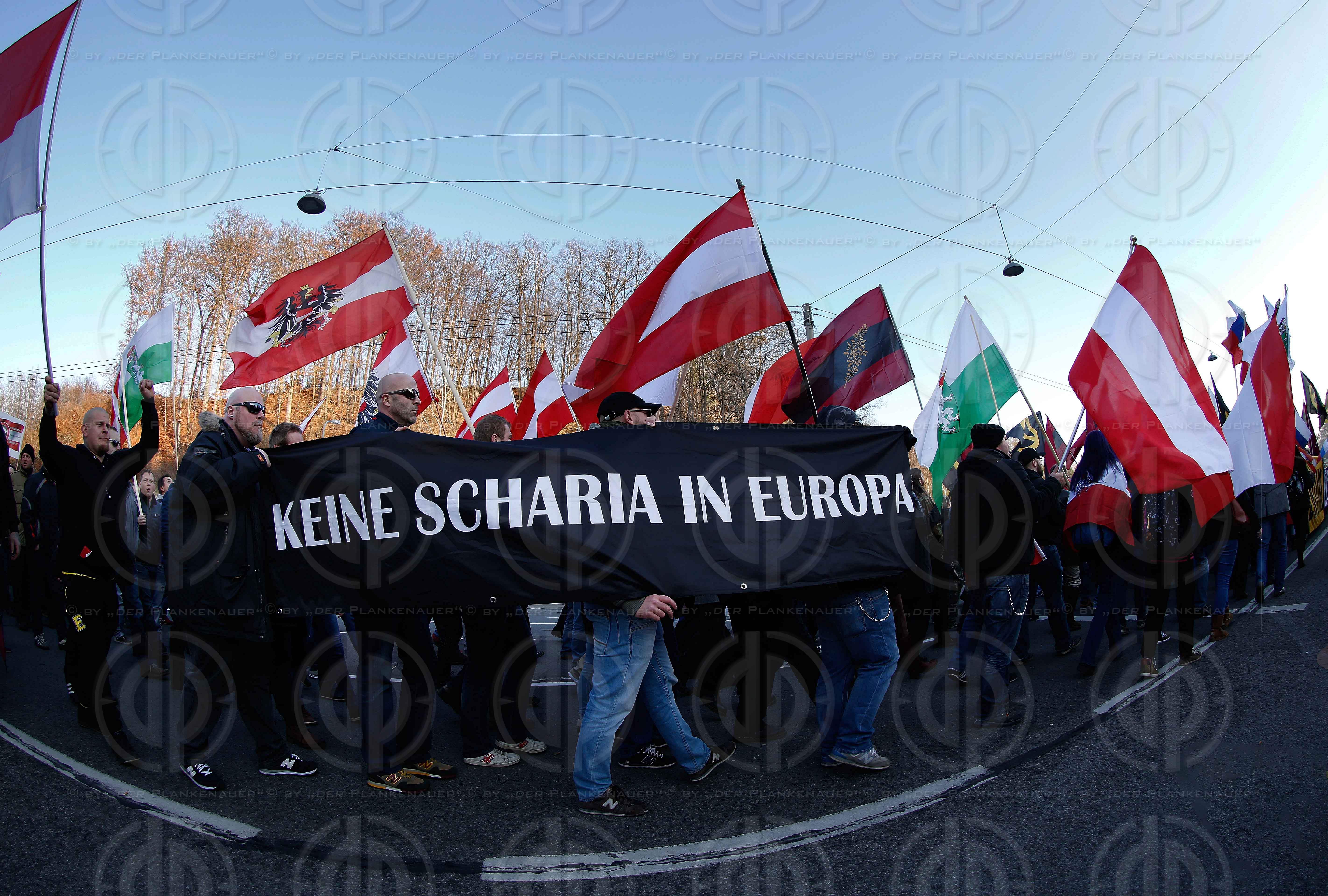 Identitaere Demo in Spielfeld