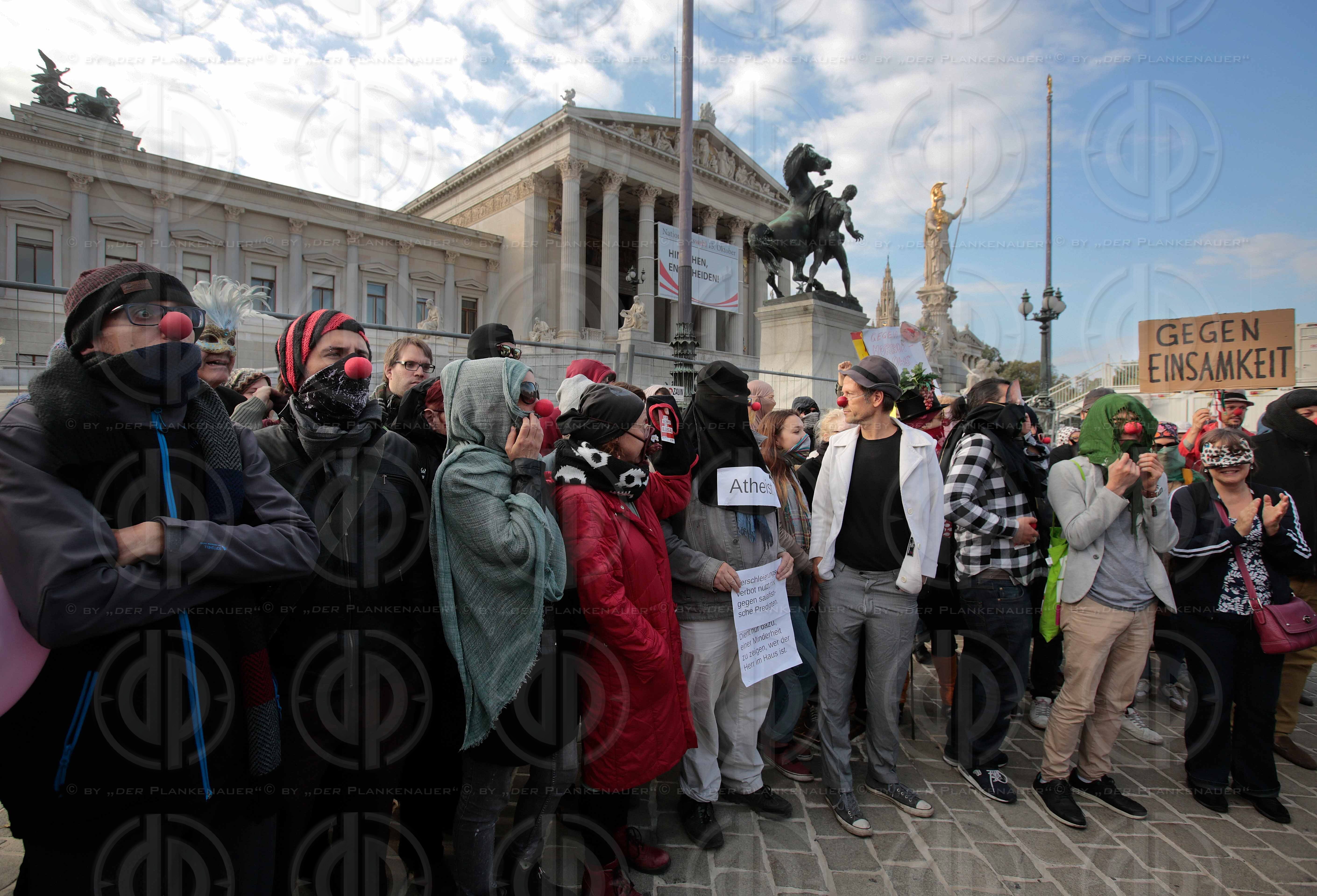 Protest gegen Vermummungsverbot