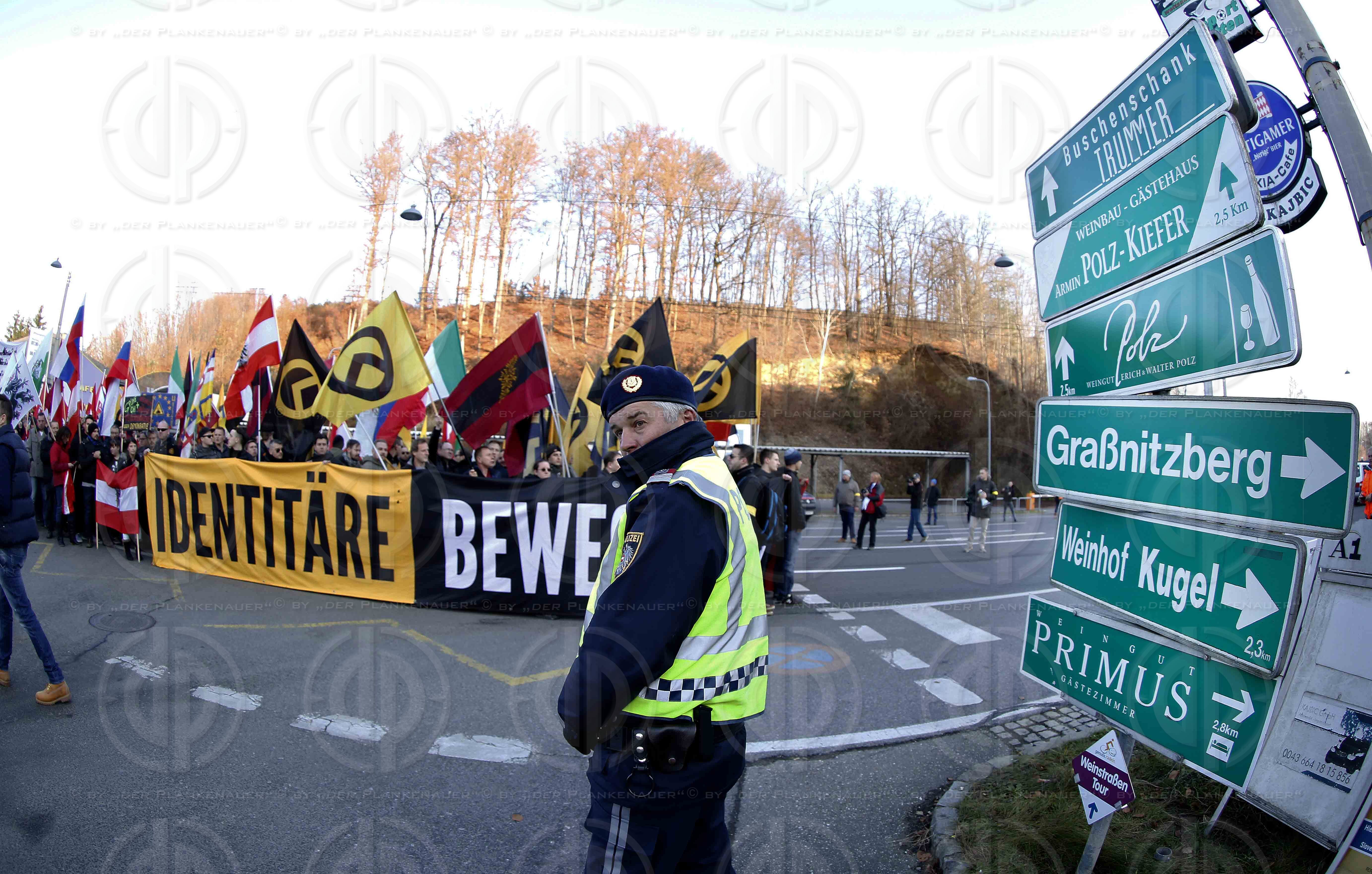 Identitaere Demo in Spielfeld