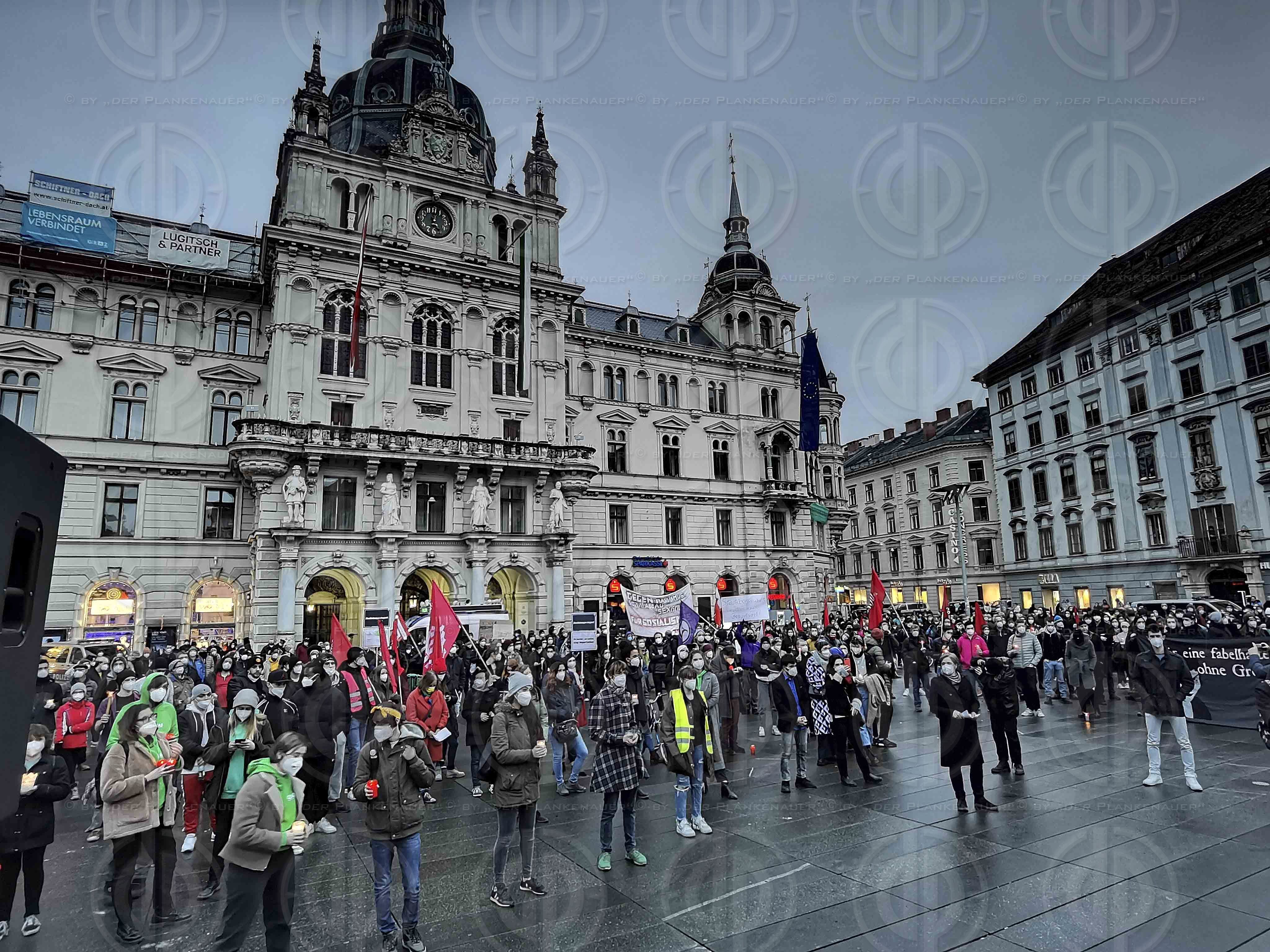 Grazer Lichtermeer gegen Abschiebungen am 30.01.2021