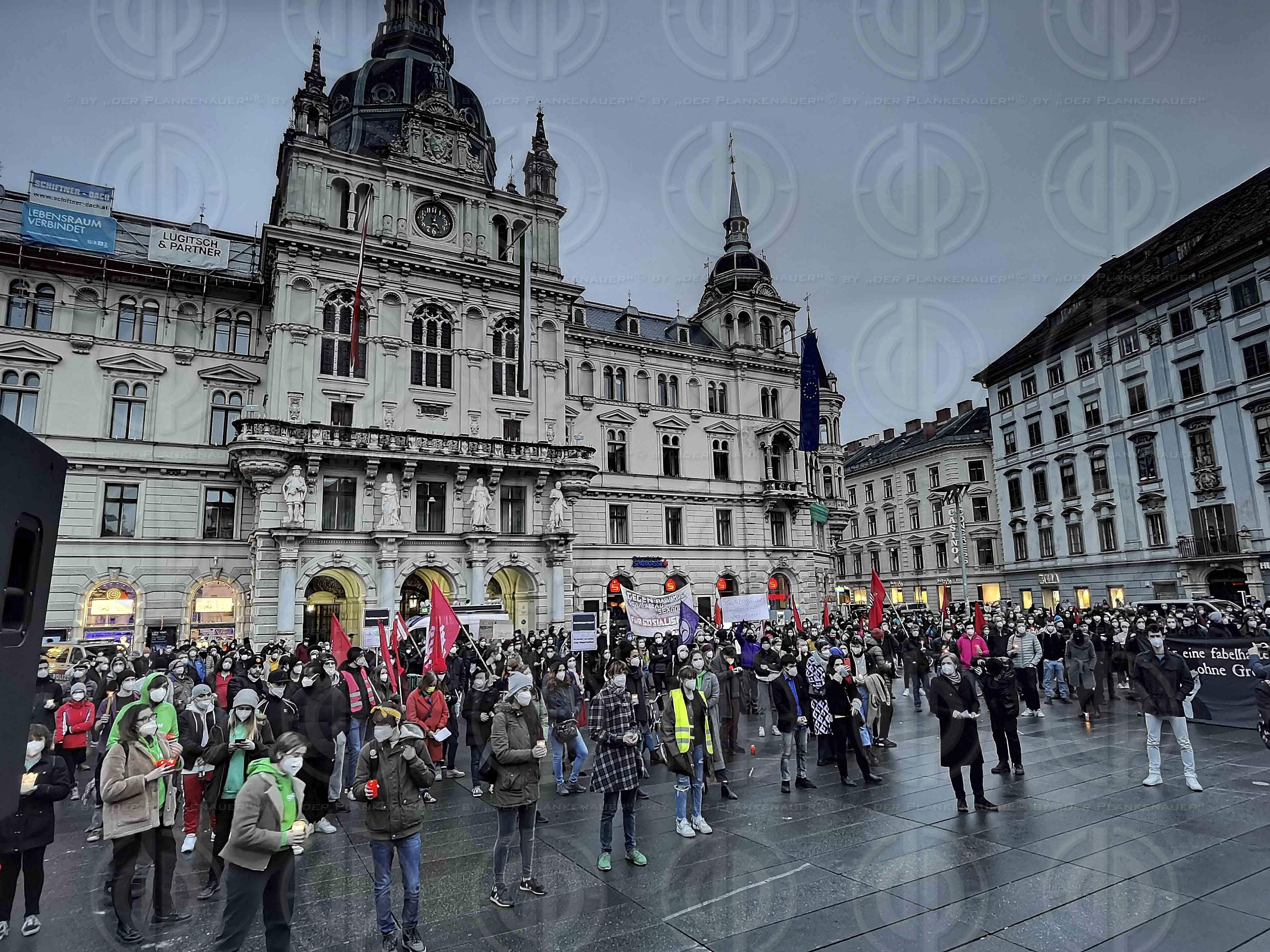 Grazer Lichtermeer gegen Abschiebungen am 30.01.2021