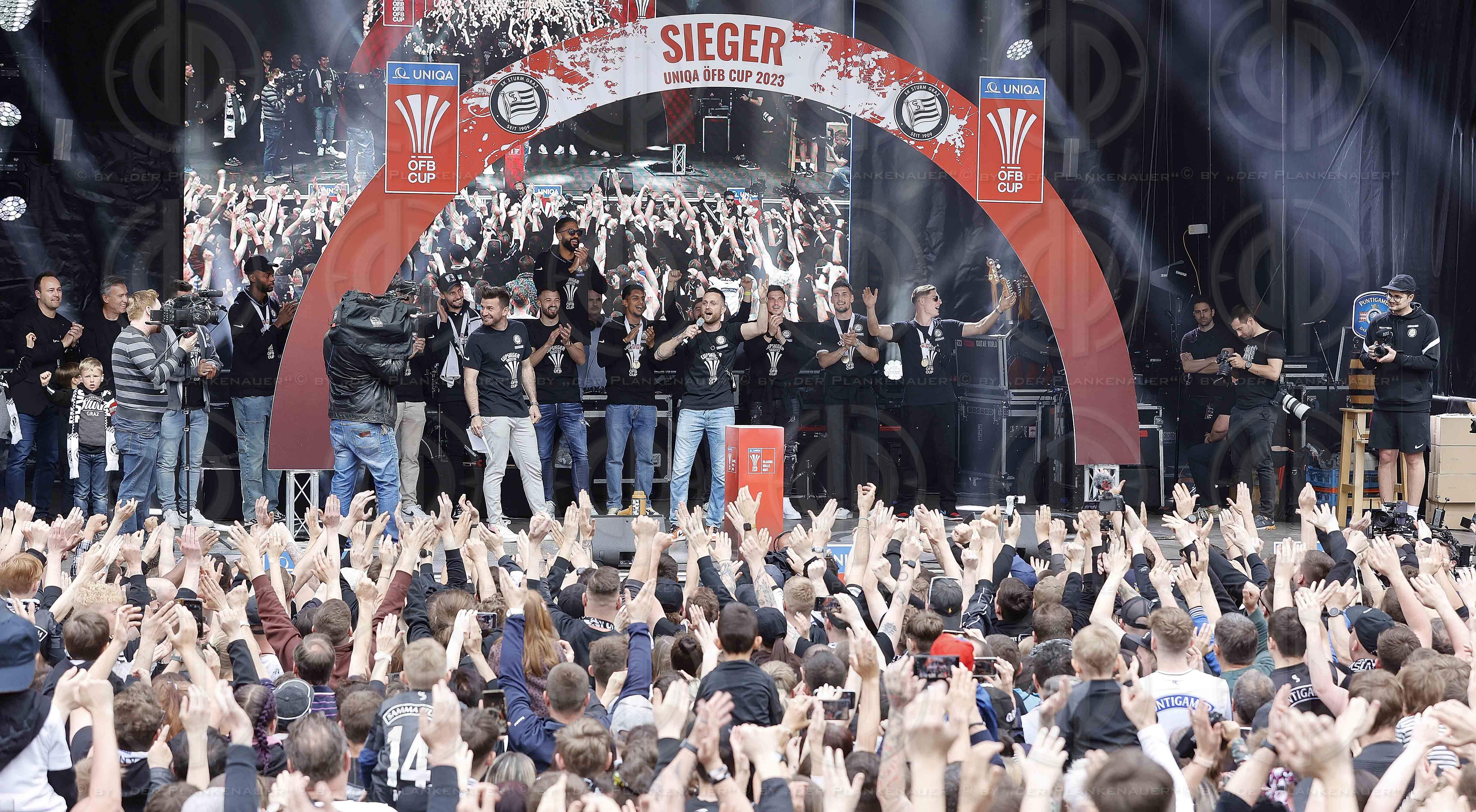 SK Sturm Cupsiegerfeier am Hauptplatz  am 01.05..2023