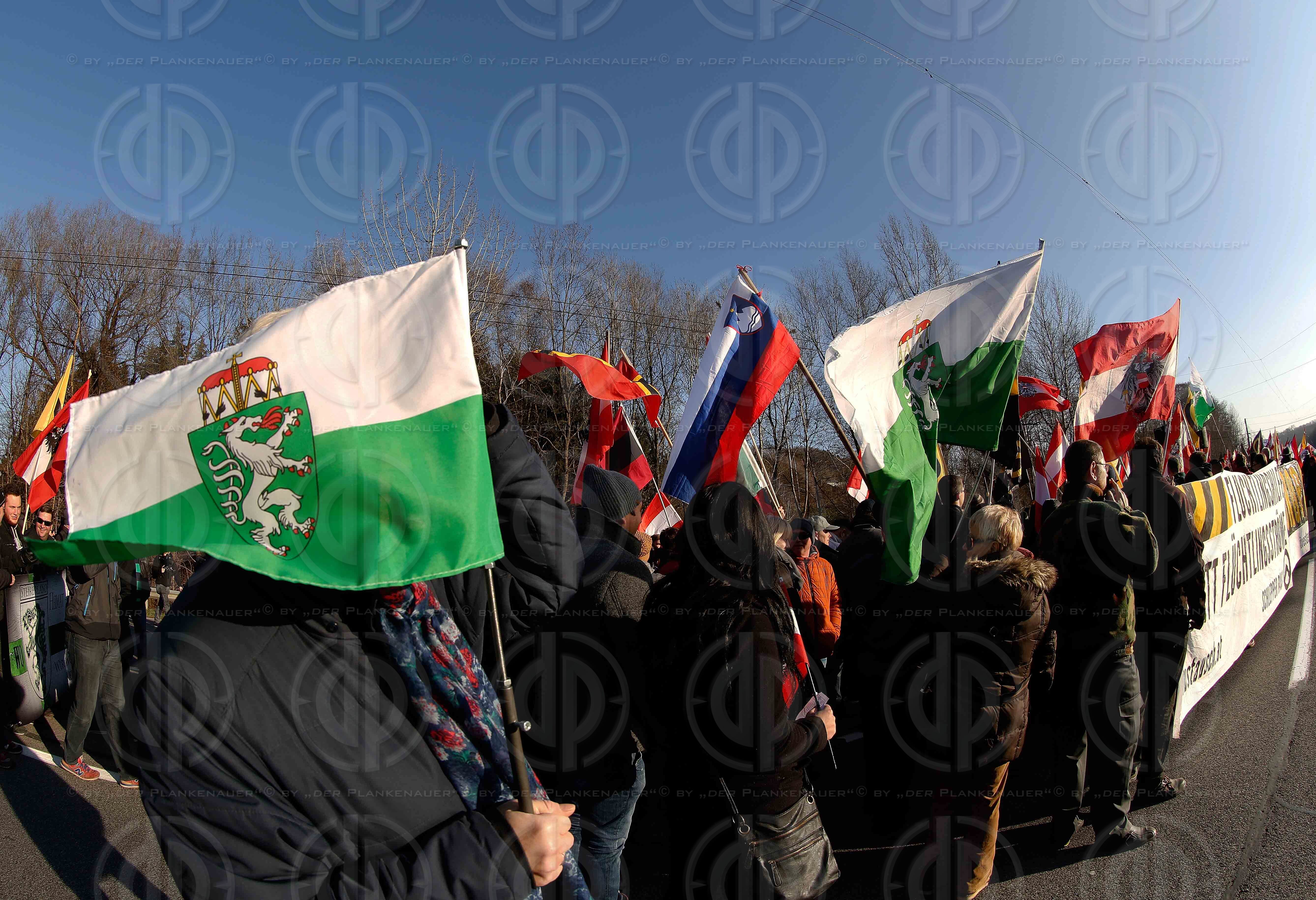 Identitaere Demo in Spielfeld