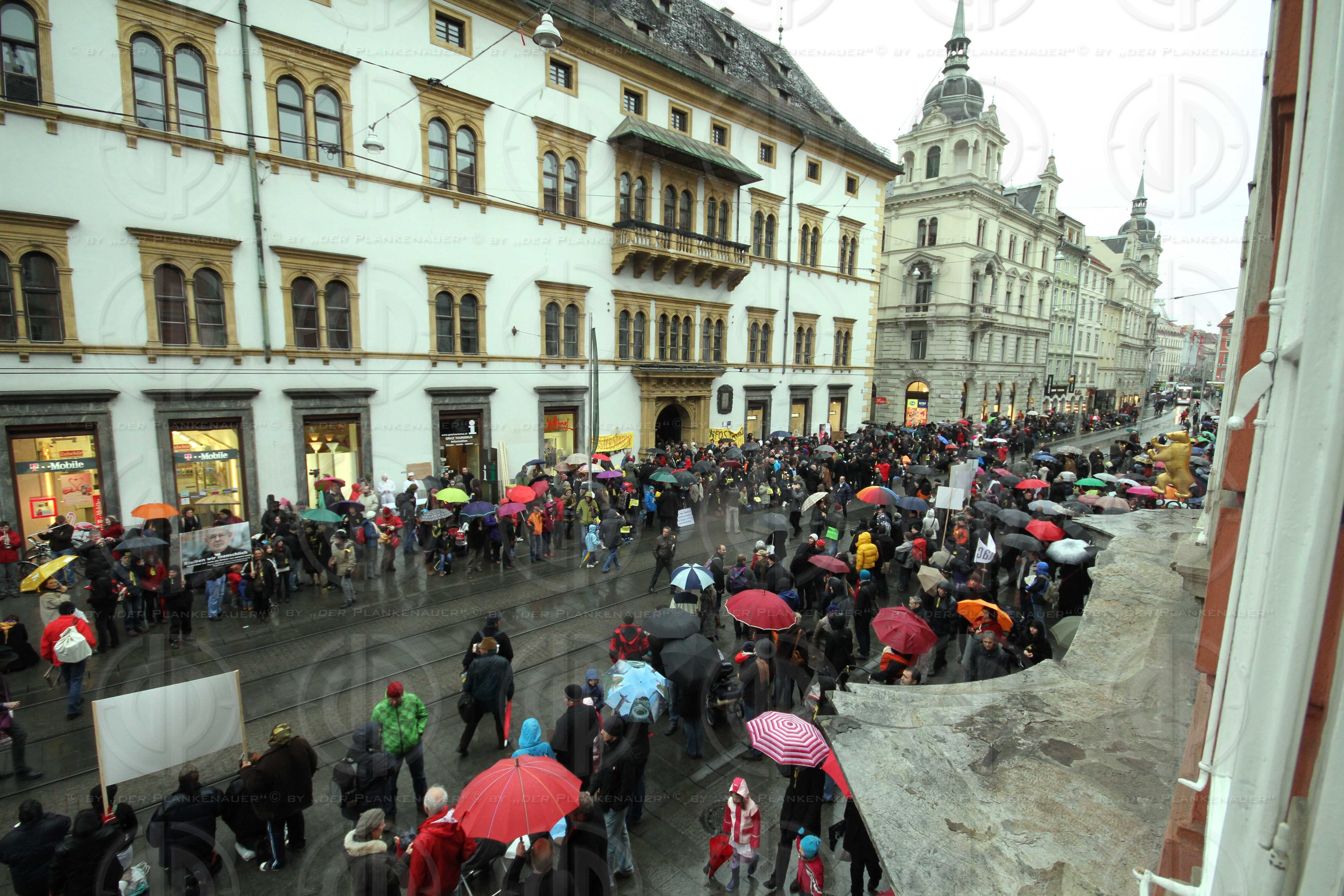Aktion gegen ein Bettelverbot in der Steiermark