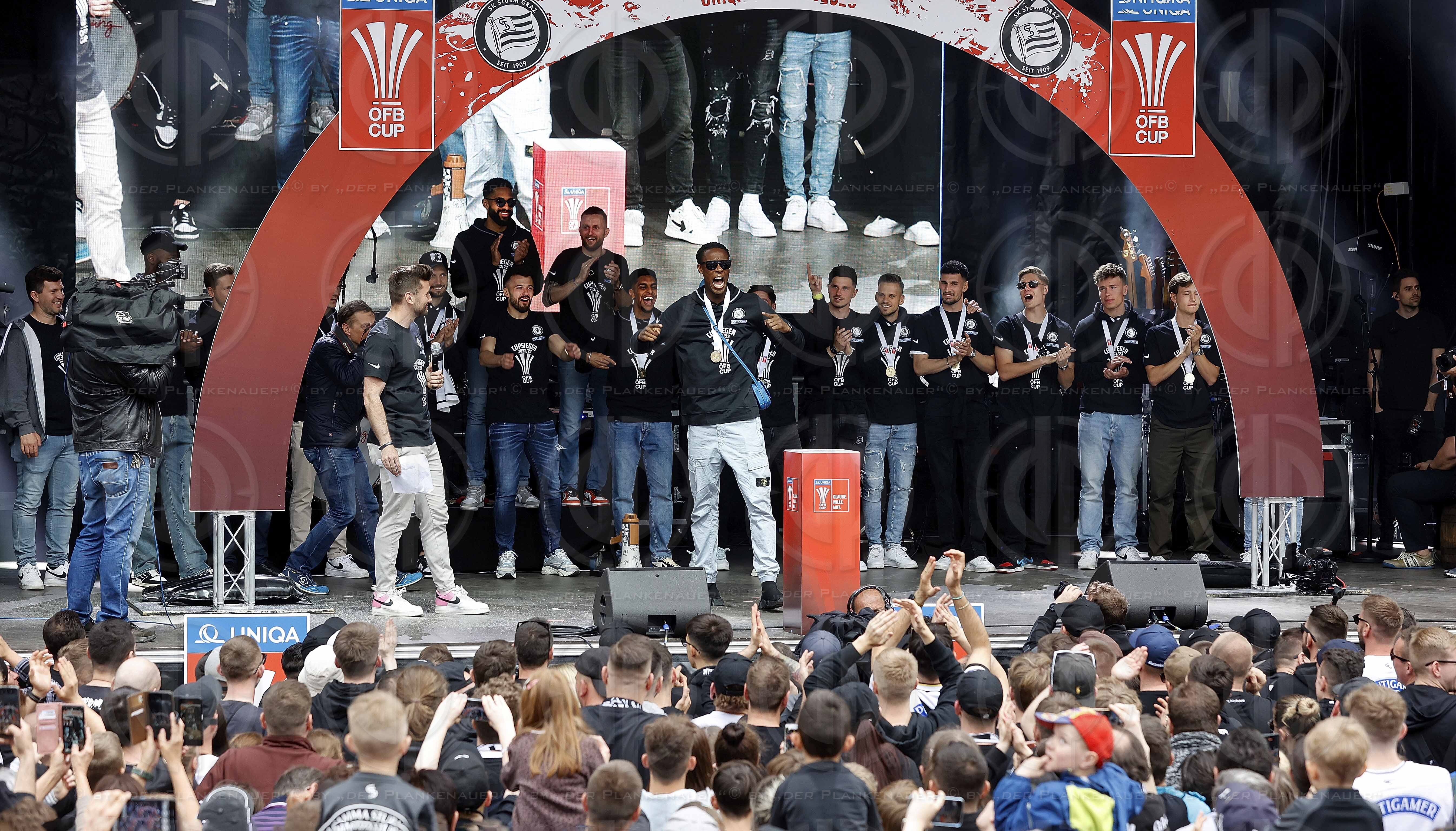 SK Sturm Cupsiegerfeier am Hauptplatz  am 01.05..2023