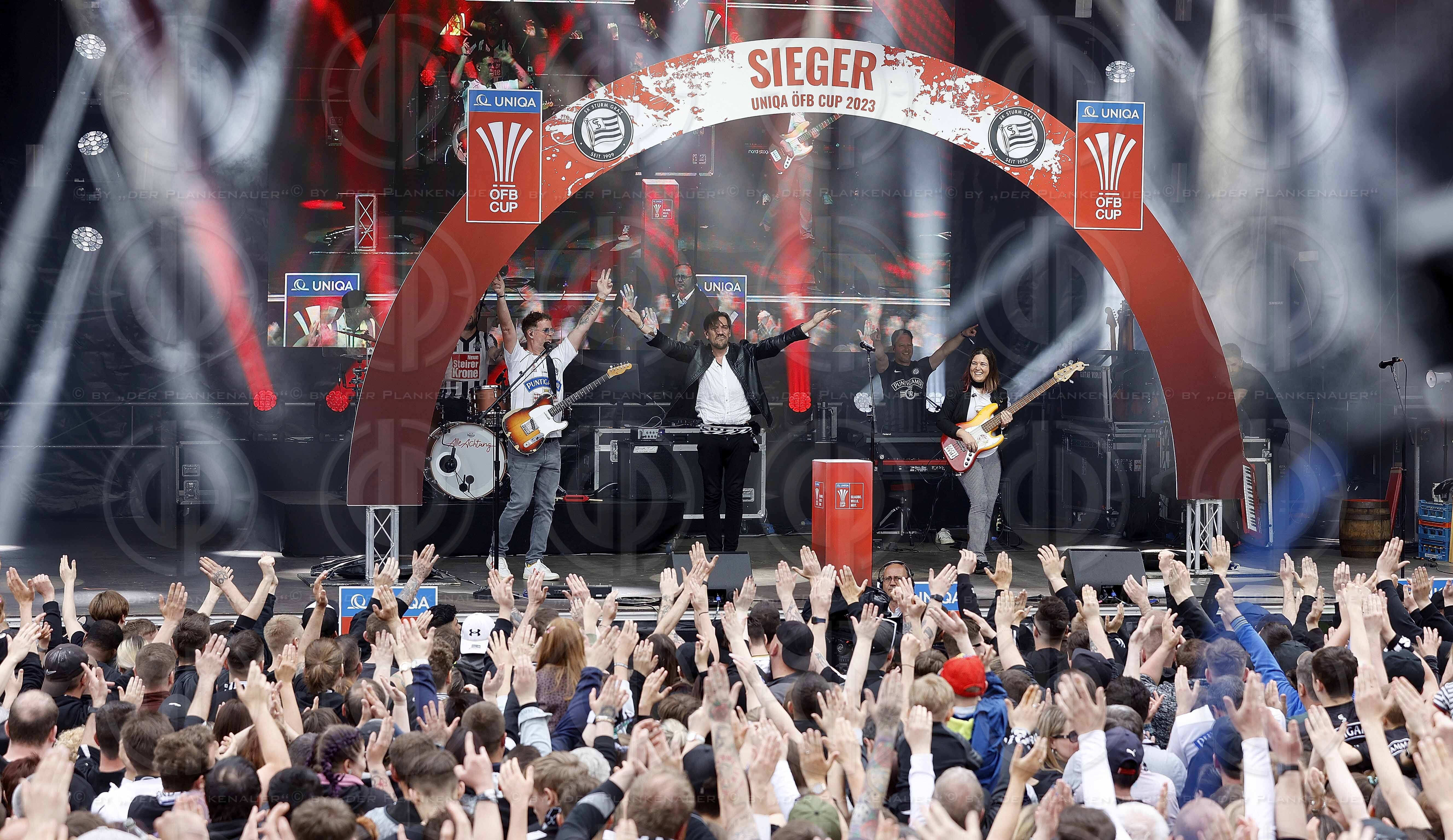 SK Sturm Cupsiegerfeier am Hauptplatz am 01.05..2023