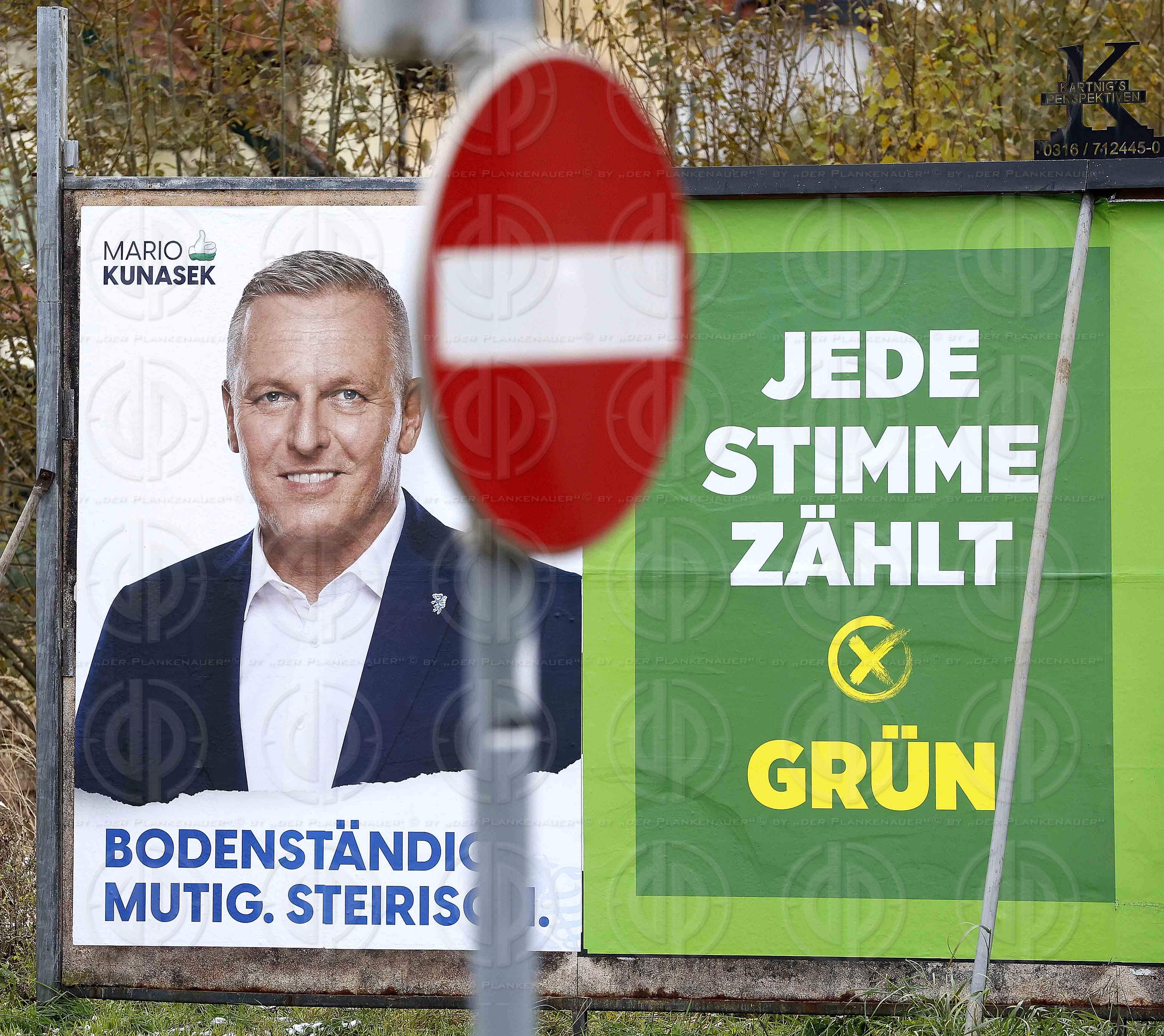 Wahlplakate zu LT-Wahl24 Stmk. am 22.11.2024