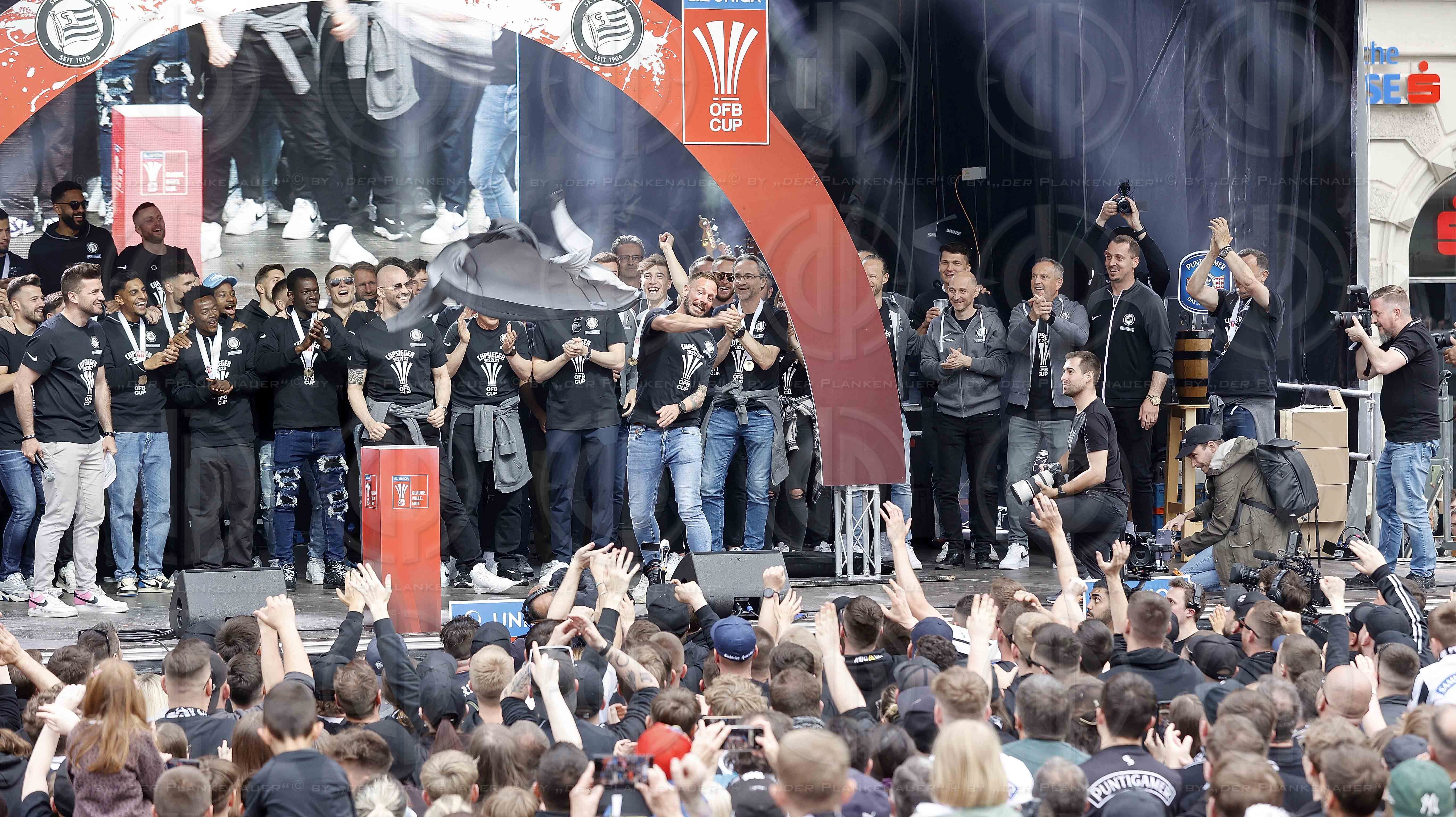 SK Sturm Cupsiegerfeier am Hauptplatz  am 01.05..2023