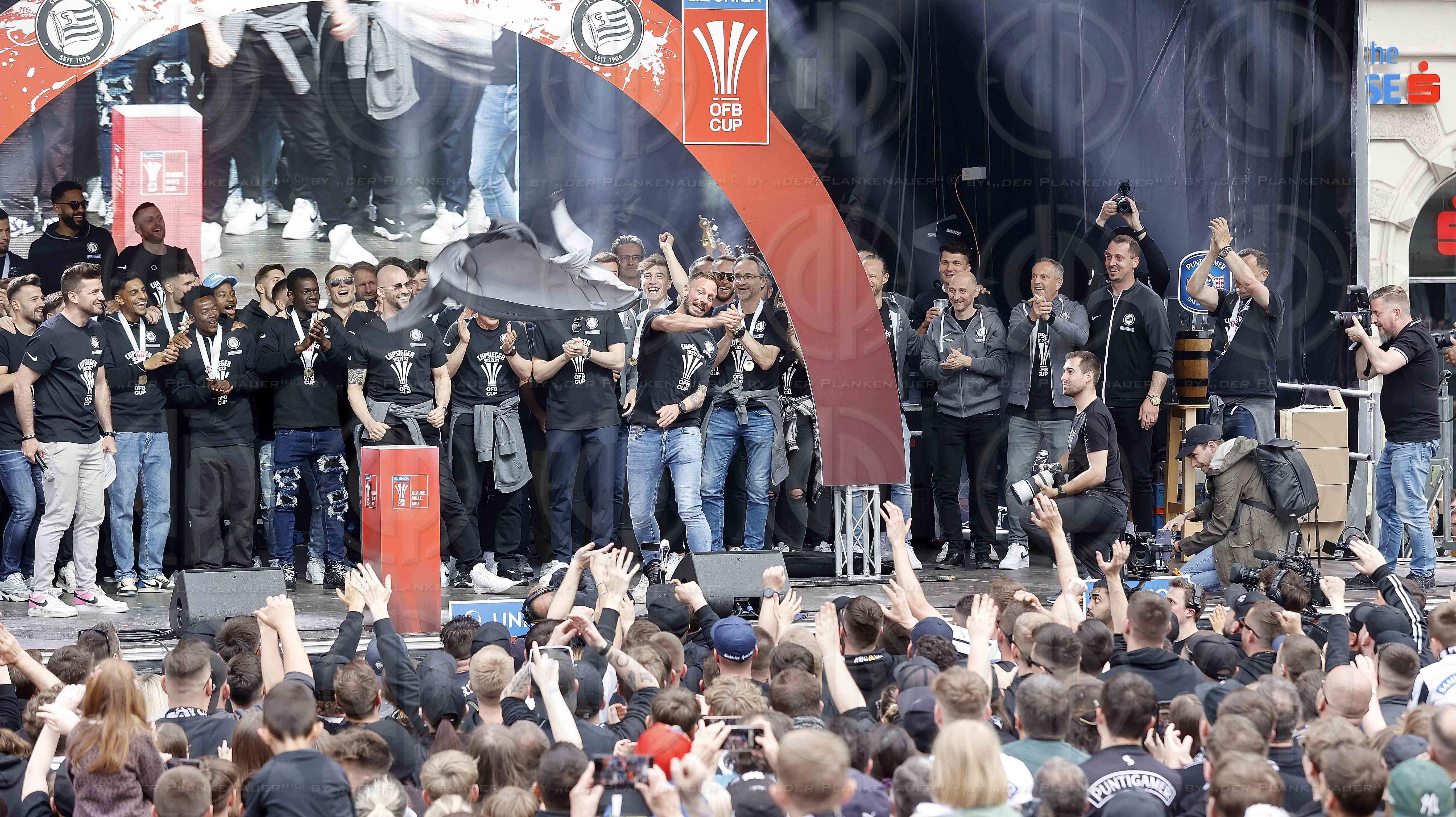 SK Sturm Cupsiegerfeier am Hauptplatz  am 01.05..2023
