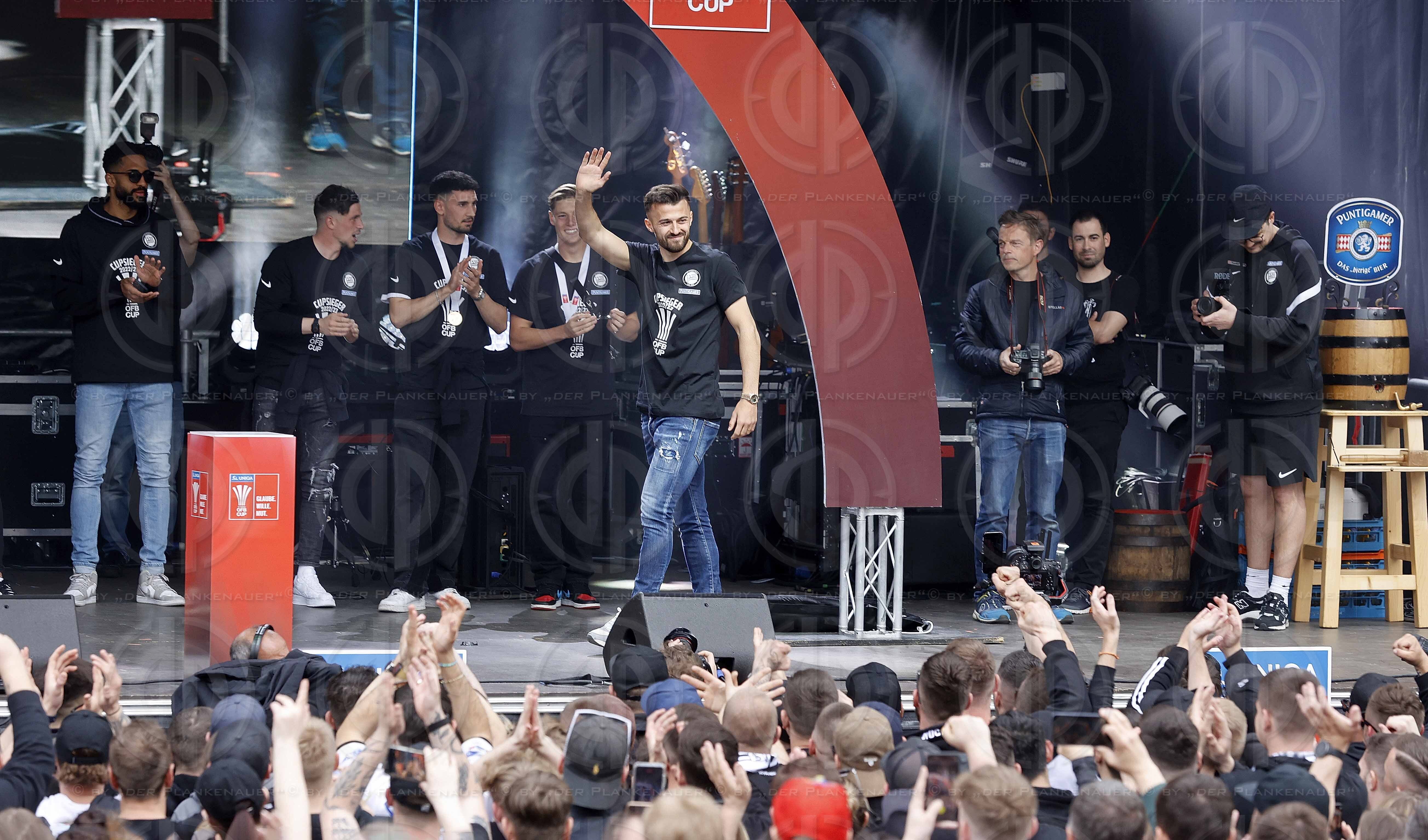 SK Sturm Cupsiegerfeier am Hauptplatz  am 01.05..2023