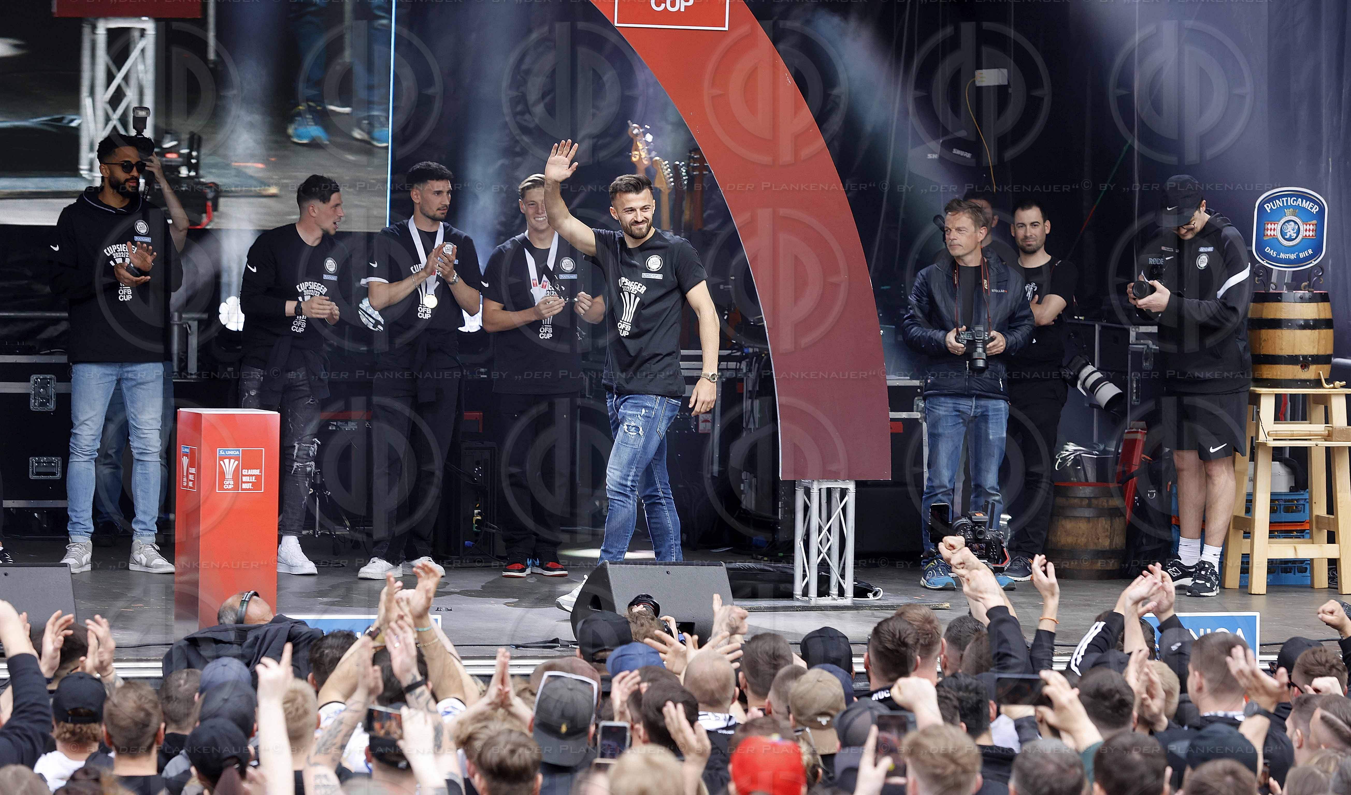 SK Sturm Cupsiegerfeier am Hauptplatz  am 01.05..2023