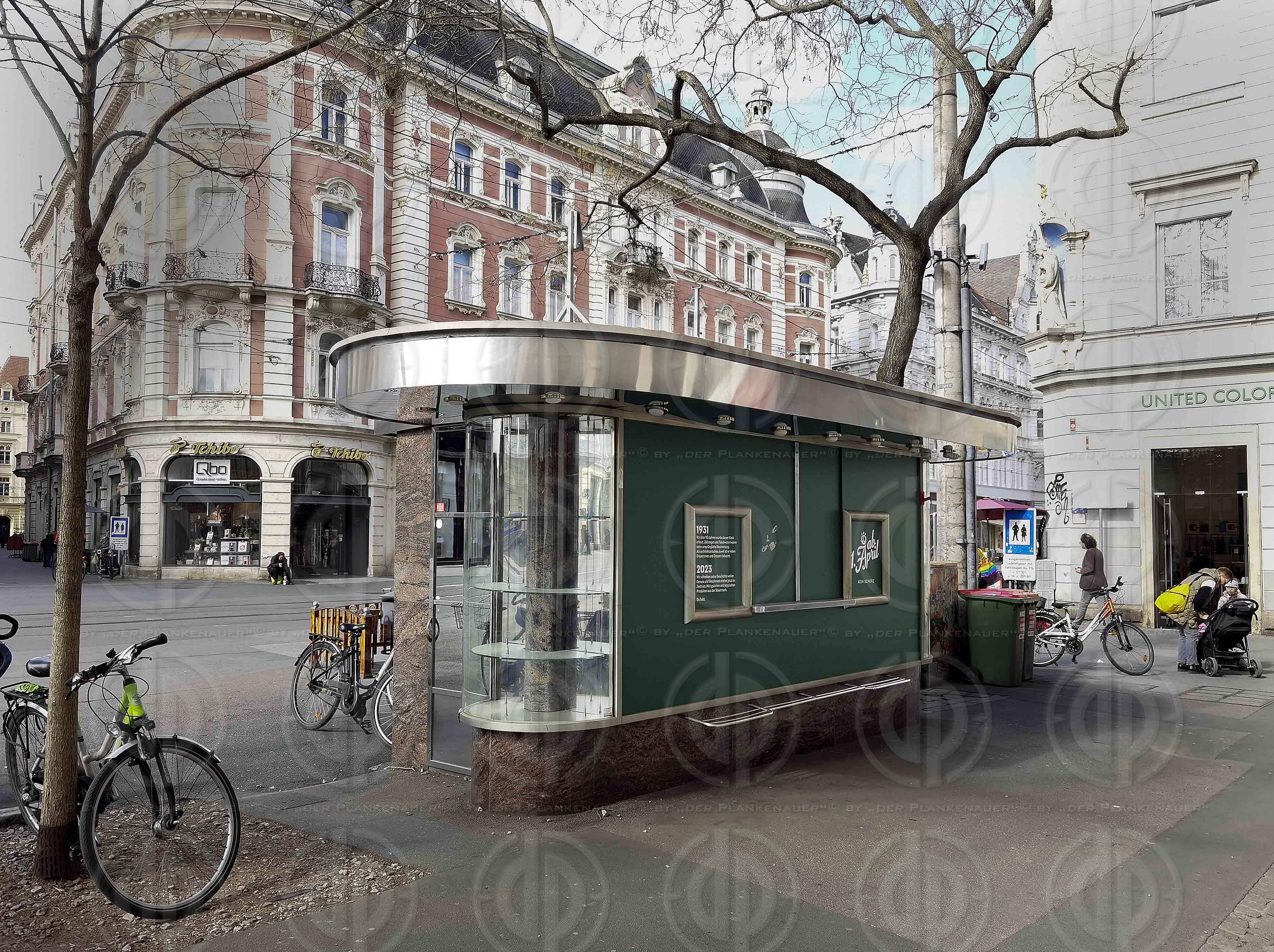 Grazer Stadtbild Tabak Kiosk am 22.03..2023
