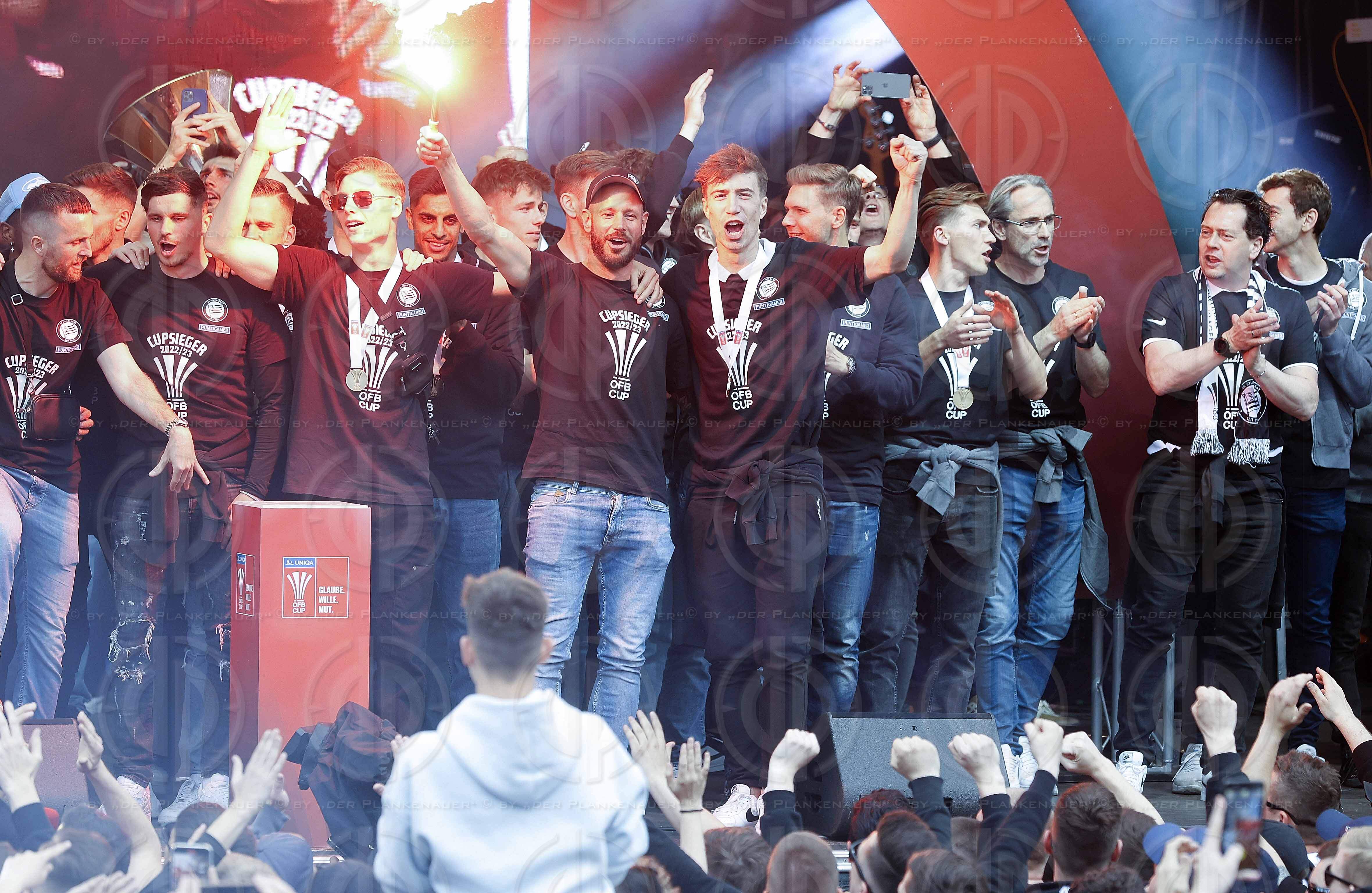 SK Sturm Cupsiegerfeier am Hauptplatz  am 01.05..2023