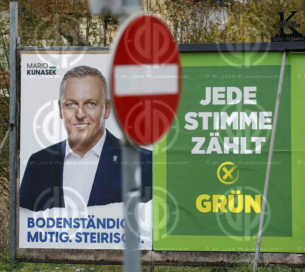 Wahlplakate zu LT-Wahl24 Stmk. am 22.11.2024